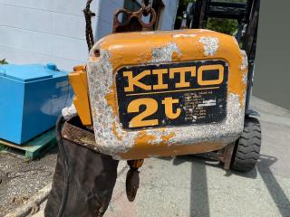  KITO、200Ⅴ電動ウィンチ、2トン吊り